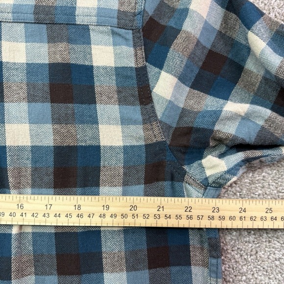 Woolrich Shirt Mens Large Blue Plaid Button Down‎ Flannel Trout Run Outdoor Work - Picture 7 of 13